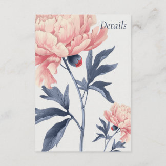 Cartão de detalhes casamento elegante e floral  enclosure card