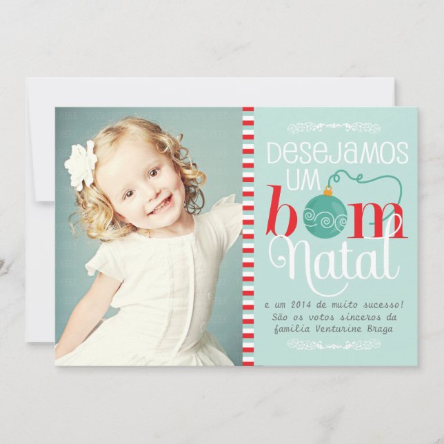 Cartão de Natal e Ano Novo Personalizado com Foto Invitation (Front)