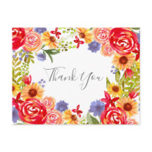 Cartão floral WildflowersThank you