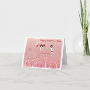 Cartão Horizontal Happy Valentine's Day Holiday Card