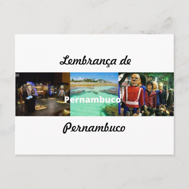 Cartão Postal Lembrança de Pernambuco Postcard (Front)