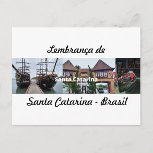 Cartáo postal lembrança de Santa Catarina Brasil Postcard