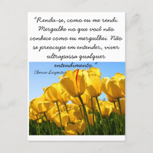 Cartão Postal- Tulipas - Clarice Lispector Postcard