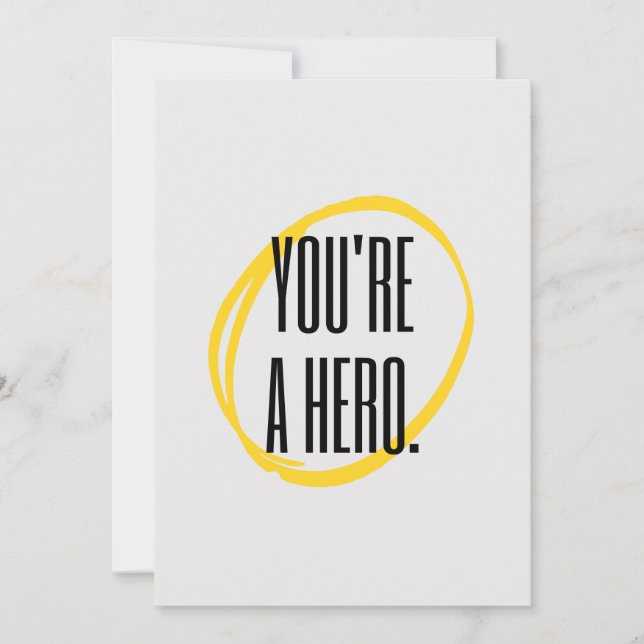 Cartão You're a hero. Holiday Card (Front)