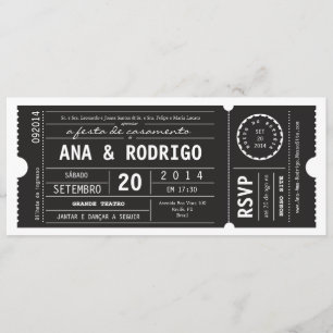 Cartaz convite de casamento do teatro em preto invitation