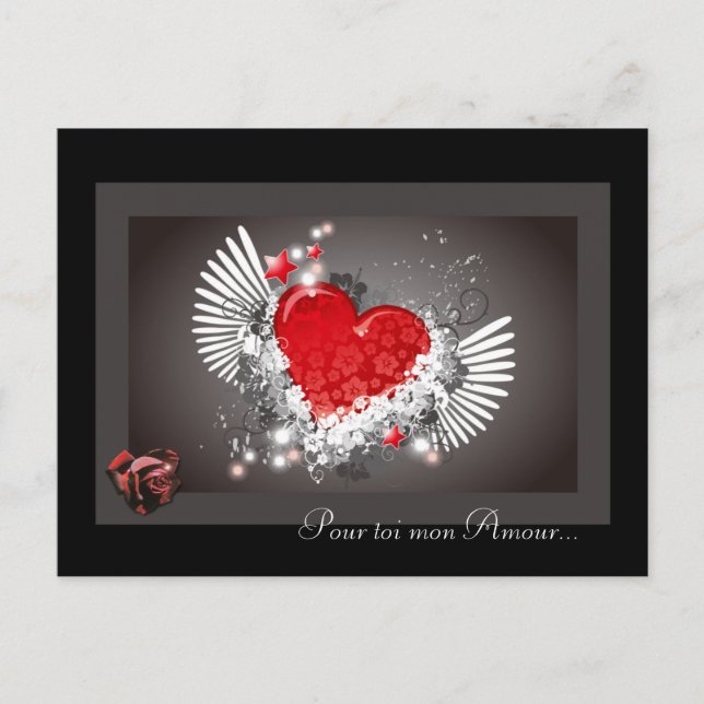 carte amour saint valentin postcard (Front)