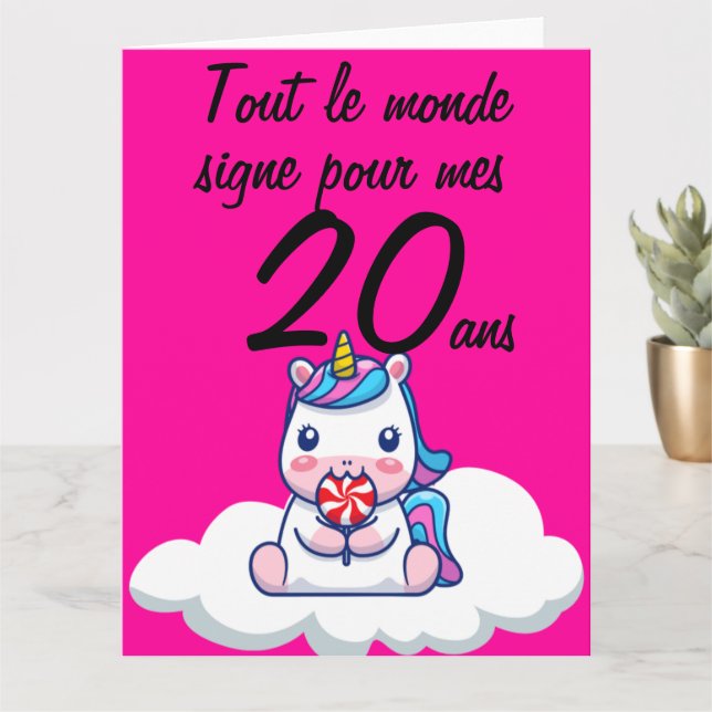 Carte anniversaire 20 ans grand format licorne xxl card (Small Plant)