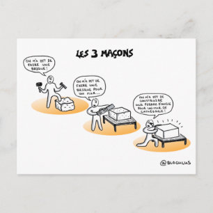 Carte coaching : "Les 3 maçons" Postcard