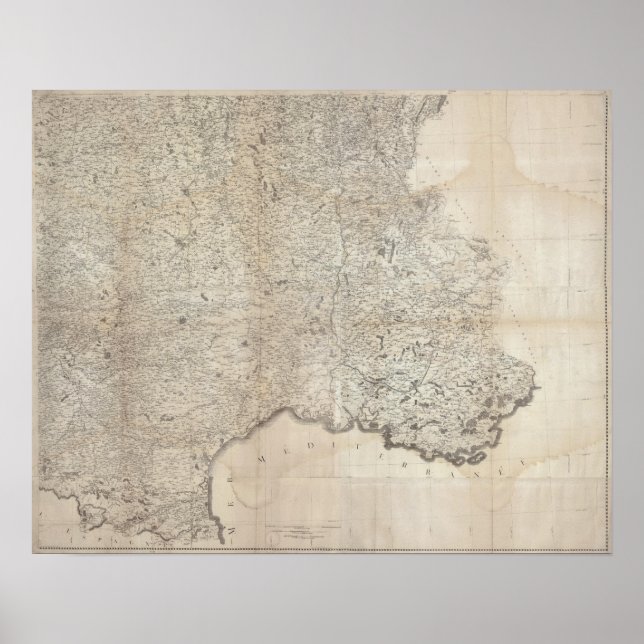 Carte de la France SE Poster (Front)