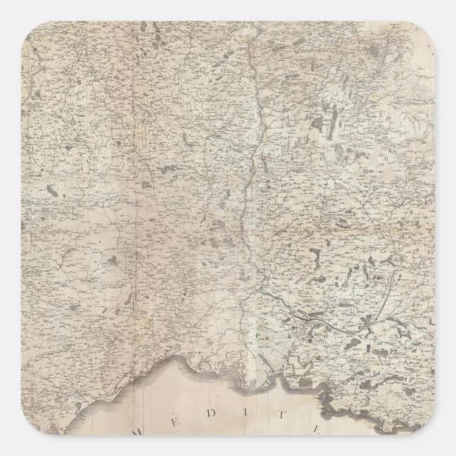 Carte de la France SE Square Sticker (Front)