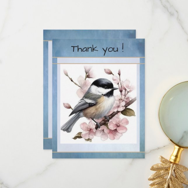 Carte de remerciement simple thank you card (Front/Back In Situ)