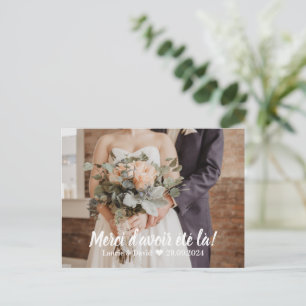 Carte De Remerciements Mariage - Photo et Merci  Postcard