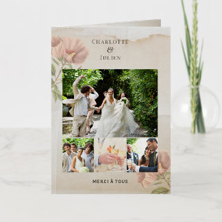 Carte De Remerciements Mariage photo Foil Greeting Card