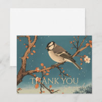 Carte De Remerciements Moonlit Bird on Blossom Bra