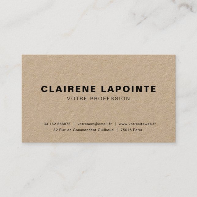 Carte de visite élégante modèle business card (Front)