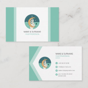 Carte de visite élégante turquoise pastel  business card