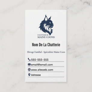 Carte de Visite Personnalisée Chatterie Maine Coon Business Card