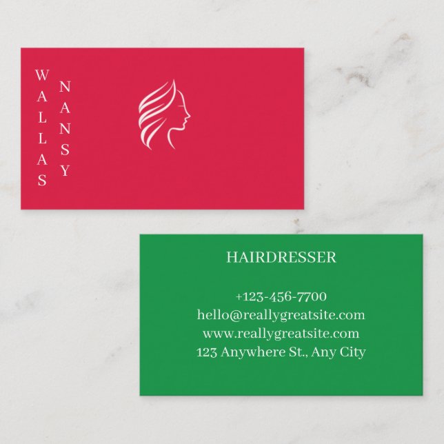 carte de visite pour coiffeuse business card (Front/Back)