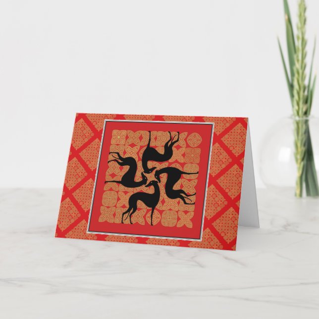 Carte de voeux Lévrier Holiday Card (Front)