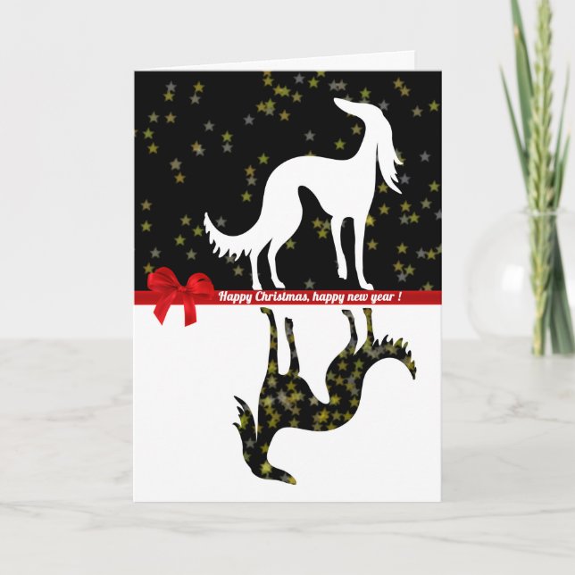 Carte de voeux Saluki YIN Holiday Card (Front)