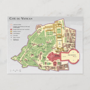 Carte du Cité du Vatican Diagramme Postcard
