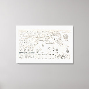 Carte Française Canada (Québec) par Champlain 1612 Canvas Print