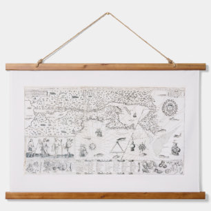 Carte Française Canada (Québec) par Champlain 1612 Hanging Tapestry