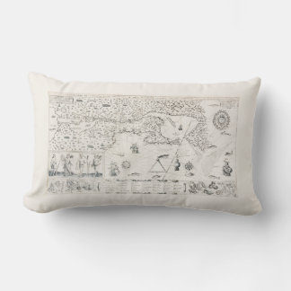 Carte Française Canada (Québec) par Champlain 1612 Lumbar Cushion