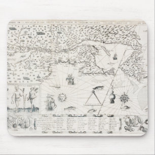 Carte Française Canada (Québec) par Champlain 1612 Mouse Mat