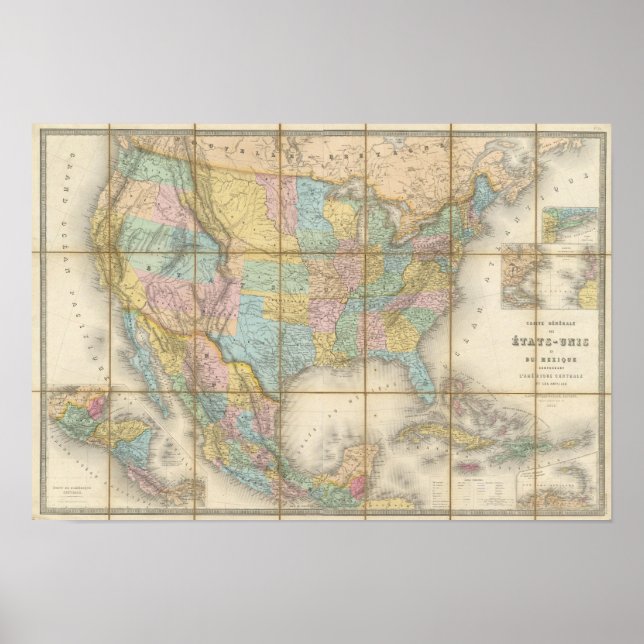 Carte Generale Des Etats Poster (Front)