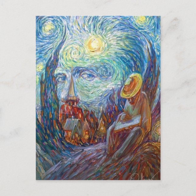 Carte illusion Van Gogh nuit Postcard (Front)