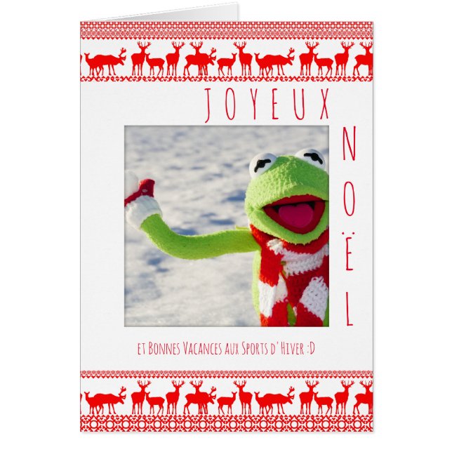 Carte Joyeux Noel boule neige ajouter votre photo (Front)
