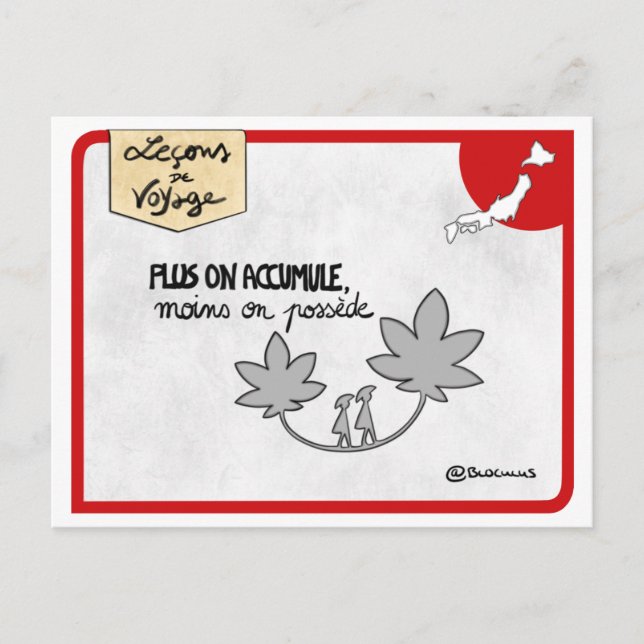 Carte Leçons de voyage : Minimalisme japonais Postcard (Front)