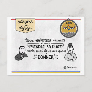 Carte leçons de voyage : Prenez votre juste place Postcard