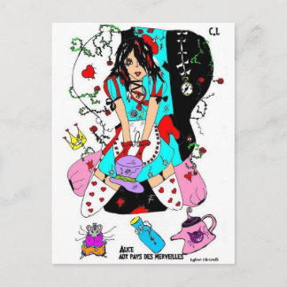 carte postale alice aux pays des merveilles postcard