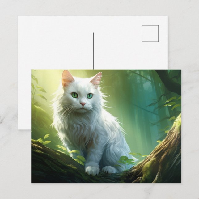 Carte postale Chat Foret 10 Postcard (Front/Back)