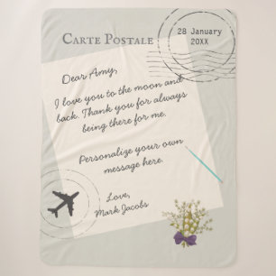 Carte Postale custom message personal love note Sherpa Blanket