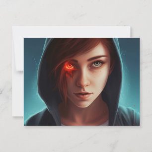 Carte postale fille super-heros postcard