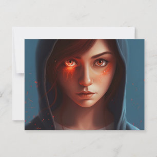 Carte postale fille super-heros postcard