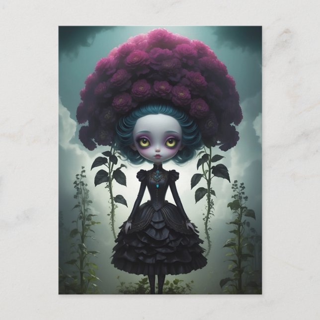 Carte postale - Gothic Flowers Holiday Postcard (Front)