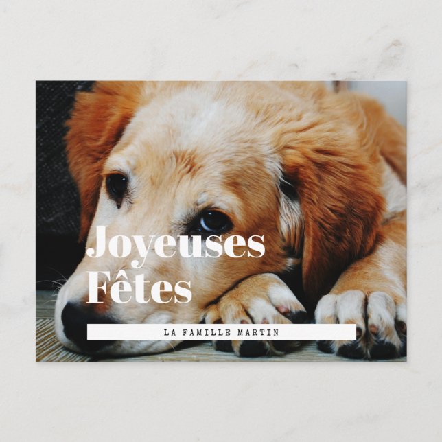 Carte postale photo style retro Joyeuses Fêtes Postcard (Front)