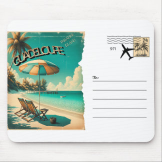 Carte Postale Rétro Guadeloupe Plage Exotique Mouse Mat