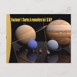 Carte postale système solaire postcard