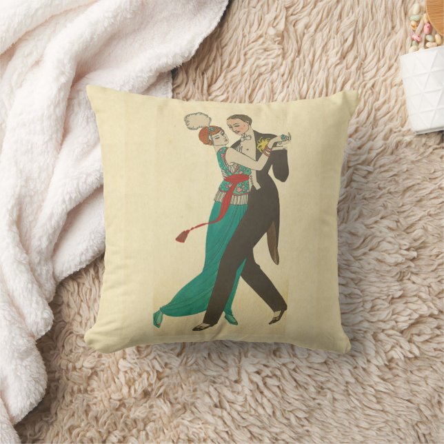 Carte Postale Throw Pillow (Blanket)