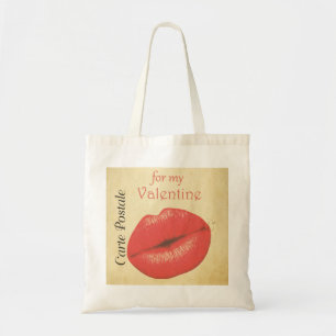Carte Postale Valentine Kiss Tote Bag