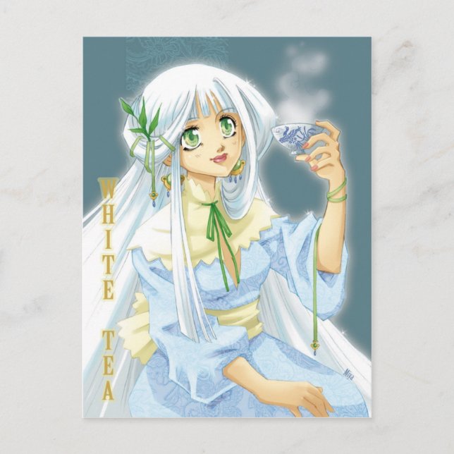 carte postale white tea postcard (Front)