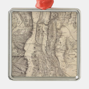 Carte, provinces de La Rioja San Juan Metal Tree Decoration
