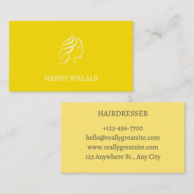 carte visite pour coiffeuse business card (Front/Back)