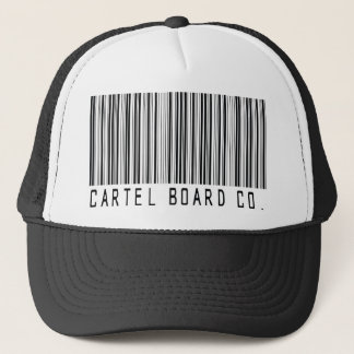cartel bar code trucker hat