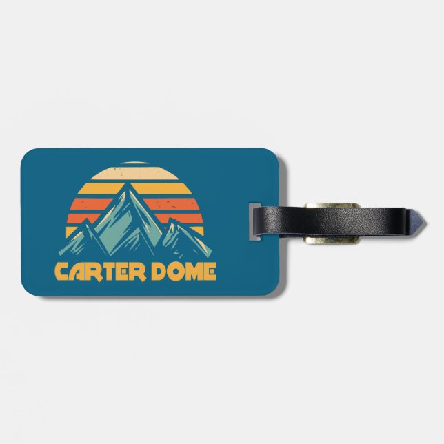 Carter Dome New Hampshire Retro Turquoise Luggage Tag (Back Horizontal)